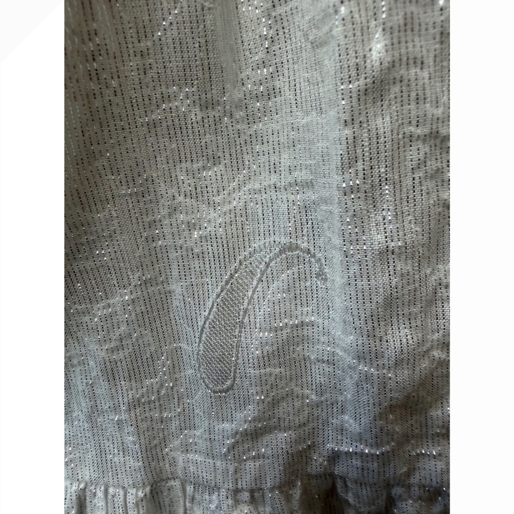 Roller Rabbit Anse White Silvery Lurex Paisley Tiered Ruffle Midi Dress  Small‎ - Picture 8 of 8